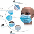 3-warstwowa jednorazowa medyczna maska ​​na twarz do ochrony przed koronawirusem